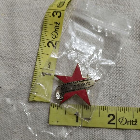 Hollywood film reel red star vintage lapel Pin 182 - Picture 1 of 3